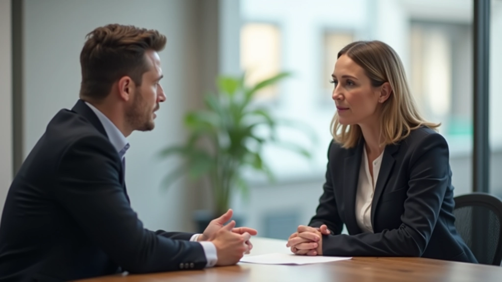 Man and woman having a tense conversation, both showing concern, sitting across from each other at a table